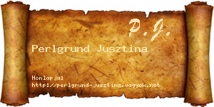 Perlgrund Jusztina névjegykártya