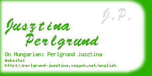 jusztina perlgrund business card